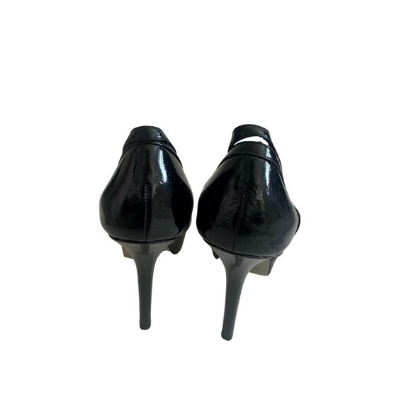 EMPORIO ARMANI Black Patent Platform Heels Size 37.5 - Picture 7 of 13